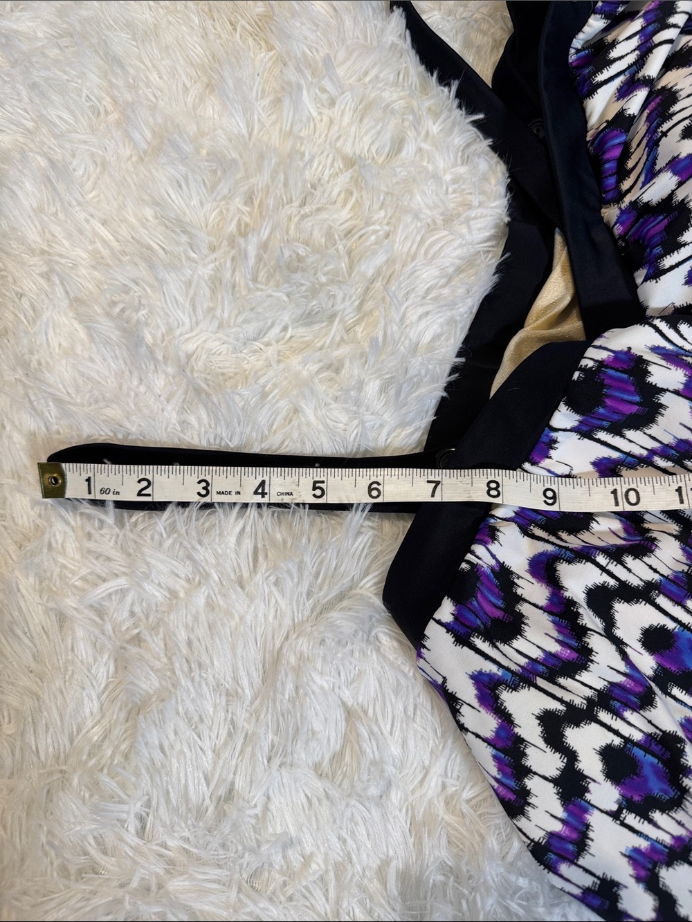 Purple Patterned Women's Swim top  with Side Tie Detail (top ONLY) - Picture 11 of 11